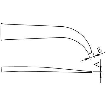 耐酸耐磁ステンレスピンセット 120mm 先曲タイプ 2AB-SA-0-IT