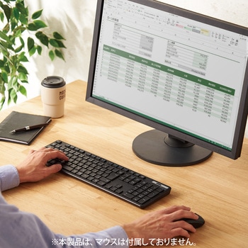 キーボード ワイヤレス 無線 USB 抗菌 薄型 フルキーボード ワイヤレスキーボード メンブレン式 エレコム