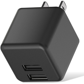 スマホ充電器 AC充電器 USB×2ポート 2.4A出力 コンパクト キューブ型 USBコンセント iPhone エレコム