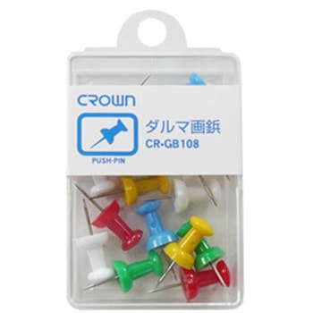 ダルマ画鋲 16本(色込) クラウン[事務用品]