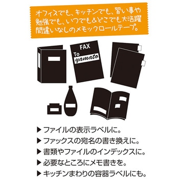 メモックロールテープ蛍光15ミリ詰替 ヤマト(事務用品)