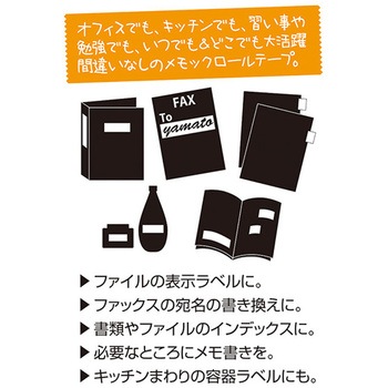 メモックロールテープ蛍光15ミリ詰替 ヤマト(事務用品)