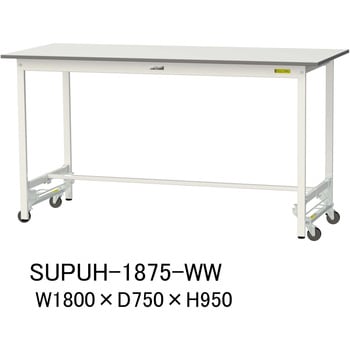 軽量作業台/耐荷重150kg_ワンタッチ移動式_ワークテーブル150シリーズ_低圧メラミン天板 山金工業