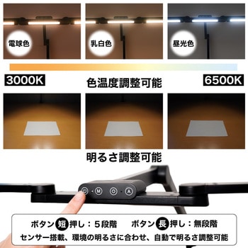 面で照らす可変式3面デスクライト サンコー
