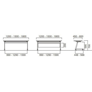 LAZ-1560-WH スタックテーブル ニシキ工業 ホワイト色 高さ700mm