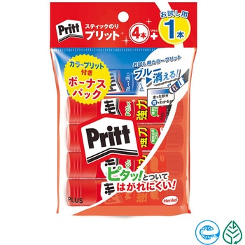 スティックのり プリット4P+カラー1P ボーナスパック PLUS(プラス)[文具]