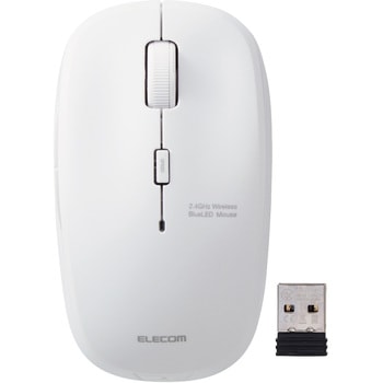 ワイヤレスマウス 無線 2.4GHz USB 抗菌 ブルーLED 5ボタン 静音 Mサイズ 進む戻るボタン エレコム