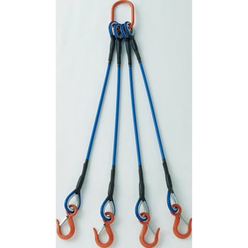 玉掛ワイヤーロープスリング(カラー被覆・収縮カバー付) 4本吊り・収縮 