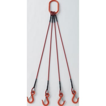 玉掛ワイヤーロープスリング(カラー被覆・収縮カバー付) 4本吊り・収縮 