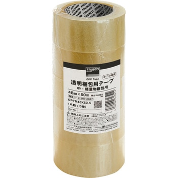 透明梱包用テープ(中・軽量物用) 5巻入 TRUSCO