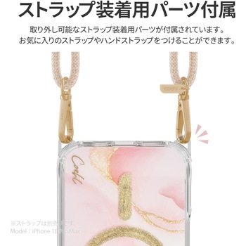 iPhone 17 Pro Max Coehl 耐衝撃 ストラップループ付属 ワイヤレス充電対応 スマホケース 「AERIS」 ソフトピンク Coehl