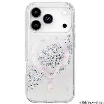 iPhone 17 Pro Coehl 耐衝撃 耐傷 ワイヤレス充電対応 クリアレジン スマホケース 「CRYSTELLE」 スパークリングシルバー Coehl