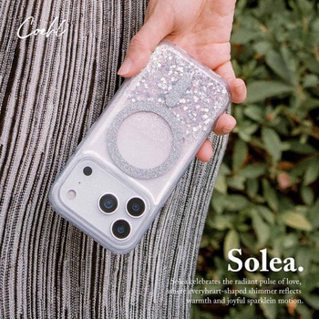 iPhone 17 Pro Coehl 耐衝撃 耐傷 ワイヤレス充電対応 スマホケース 「SOLEA」 グリッターハート Coehl