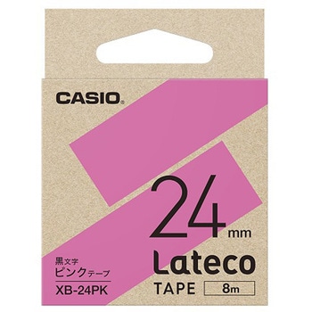 ラベルライター ラテコ用詰め替えテープ ピンクに黒文字 カシオ計算機