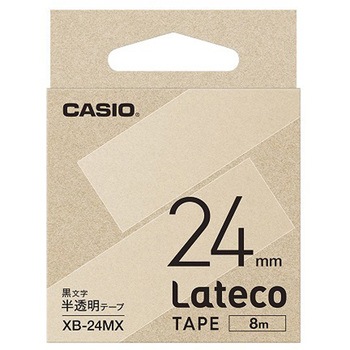 ラベルライター ラテコ用詰め替えテープ 半透明に黒文字 カシオ計算機