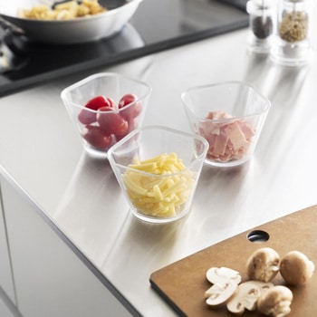 電子レンジ対応洗いやすい下ごしらえボウル タワー S3個組 クリア 山崎実業