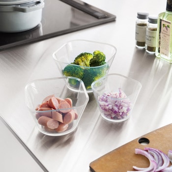 電子レンジ対応洗いやすい下ごしらえボウル タワー SML3点セット クリア 山崎実業