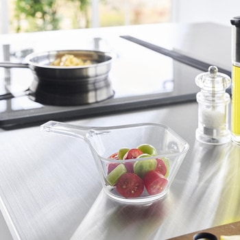 電子レンジ対応洗いやすいハンドル付き下ごしらえボウル タワー S クリア 山崎実業