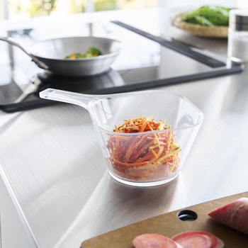 電子レンジ対応洗いやすいハンドル付き下ごしらえボウル タワー L クリア 山崎実業