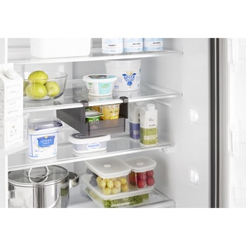 冷蔵庫中棚下高さ調節ラック タワー S ブラック 山崎実業