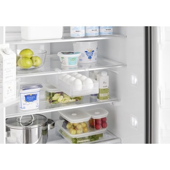 冷蔵庫中棚下高さ調節卵ラック タワー S ホワイト 山崎実業