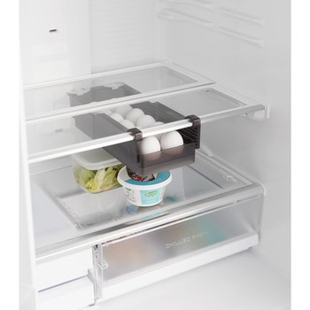 冷蔵庫中棚下高さ調節卵ラック タワー S ブラック 山崎実業