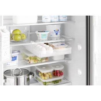 冷蔵庫中棚下高さ調節卵ラック タワー L ホワイト 山崎実業