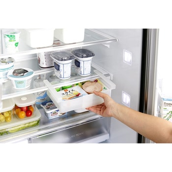 冷蔵庫中棚下伸縮ラック タワー ホワイト 山崎実業