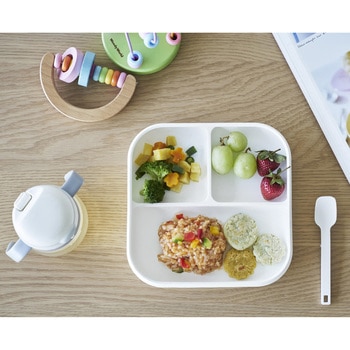 吸盤付きシリコーンベビーフードトレー タワー ホワイト 山崎実業