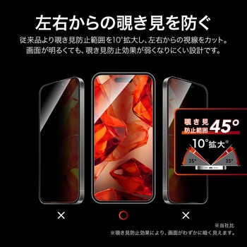 iPhone 17 Pro/iPhone 17/iPhone 16 Proガラスフィルム「GLASS PREMIUM FILM Lite」 覗き見防止180° LEPLUS NEXT