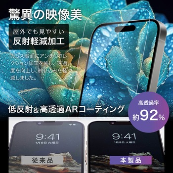 iPhone 17 Pro/iPhone 17/iPhone 16 Proガラスフィルム「GLASS PREMIUM FILM Lite」 高透過 約92% ブルーライトカット LEPLUS NEXT