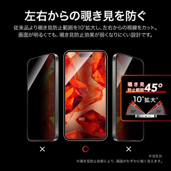 iPhone Air ガラスフィルム「GLASS PREMIUM FILM Lite」 覗き見防止180° LEPLUS NEXT
