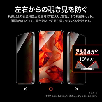 iPhone 17 Pro Max/iPhone 16 Pro Max ガラスフィルム「GLASS PREMIUM FILM Lite」 覗き見防止180° - LEPLUS NEXT