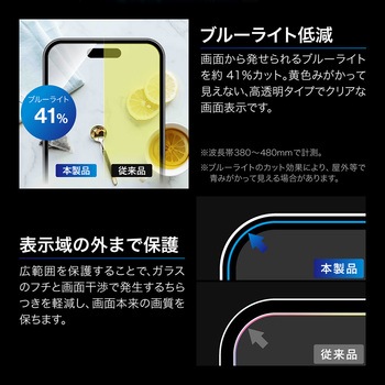 iPhone 17 Pro/iPhone 17/iPhone 16 Proガラスフィルム「GLASS PREMIUM FILM Lite」ゴリラガラス ブルーライトカット LEPLUS NEXT