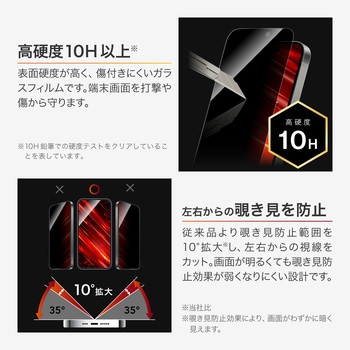 iPhone 17/iPhone 17 Pro/iPhone 16 Pro ガラスフィルム「GLASS PREMIUM FILM」セラミックコーティング 覗き見防止180° - LEPLUS NEXT