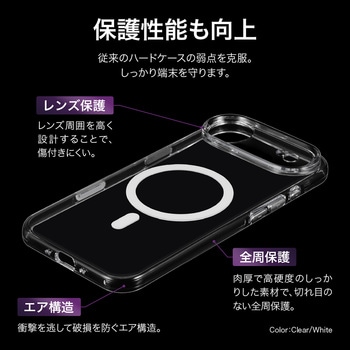 iPhone Air 超透明ハードケース 「MASTER CLEAR mag」 MagSafeアクセサリが使える 黄変しない 衝撃分散 LEPLUS NEXT