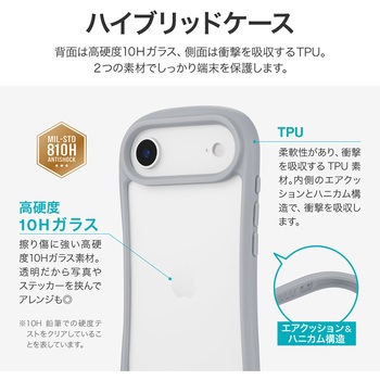 iPhone Air 耐傷・耐衝撃ハイブリッドケース 「ViAMO freely」TPU 持ちやすい ボタン保護 ストラップホール付 背面クリア仕様 挟み込みシート付 LEPLUS NEXT
