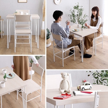 さわやかな背もたれ付きオシャレダイニングセット - ホームテイスト