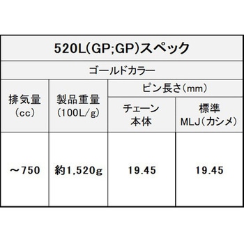 EK チェーン THREED 520L/3D ゴールド EKチェーン
