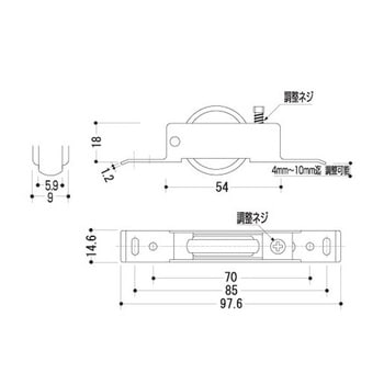 イーグル調整式V戸車鉄クロメート枠 浜国