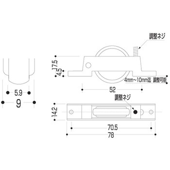 イーグル静音調整式V戸車鉄クロメート枠 浜国