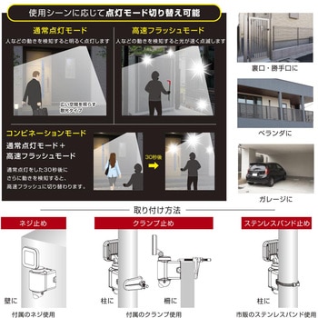 防犯センサーライト コンセント式 オーム電機