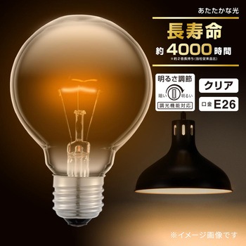長寿命ボール電球E26 100W形 G95 オーム電機