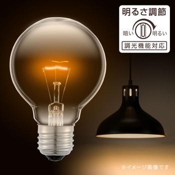 ボール電球 E26 40W形 G70 クリア オーム電機