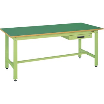 軽量作業台 グリーン (引出付/KKタイプ/350kg/サカエリューム天板/H740) サカエ
