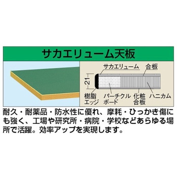 軽量作業台 アイボリー (中板1枚付/KKタイプ/350kg/サカエリューム天板/H740) サカエ