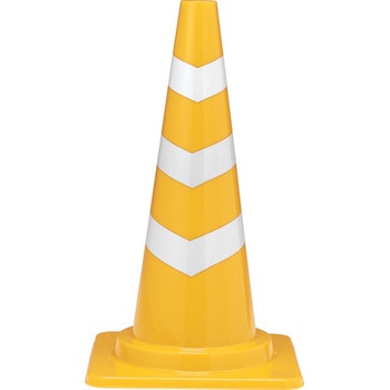 カットスコッチコーンM Φ50(黄)白テープ巻 - サンコー(三甲)