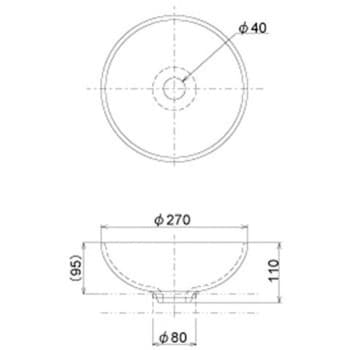 置き型手洗器・洗面ボウルΦ270(ムーングラス・シリーズ)