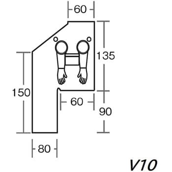 アスベスト除去用グローブバッグ(縦パイプ用) avail(アベル) グローブボックス 【通販モノタロウ】