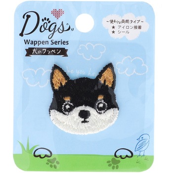 犬のシールワッペン顔 稲垣服飾
